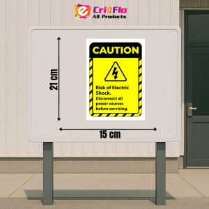 Indicator Sign caution risk of electric shock disconnect all power sources before servicing, Sticker autocolant - Img 2
