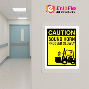 Indicator Sign caution sound horn proceed slowly, Sticker autocolant - Img 5