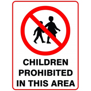 Indicator Sign children prohibited in this area, Sticker autocolant