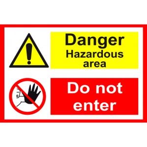Indicator Sign danger hazardous area do not enter, Sticker autocolant