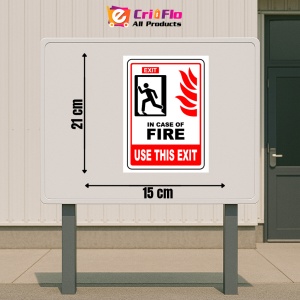 Indicator Sign exit in case of fire use this exit, Sticker autocolant - Img 2