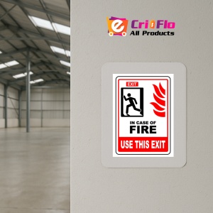 Indicator Sign exit in case of fire use this exit, Sticker autocolant - Img 4