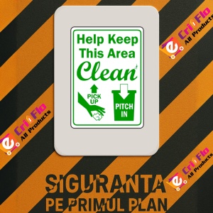 Indicator Sign help keep this area clean, Sticker autocolant - Img 2