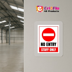 Indicator Sign no entry staff only, Sticker autocolant - Img 4