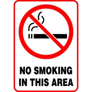 Indicator Sign no smoking in this area, Sticker autocolant