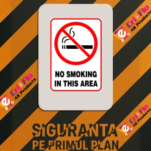 Indicator Sign no smoking in this area, Sticker autocolant - Img 3