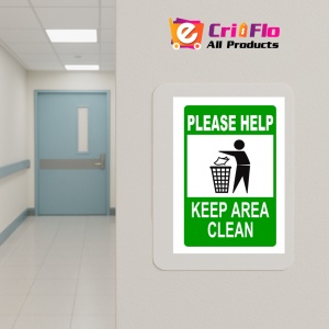 Indicator Sign please help keep area clean, Sticker autocolant - Img 5