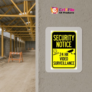 Indicator Sign security notice 24hr video surveillance, Sticker autocolant - Img 5
