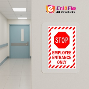 Indicator Sign stop employee entrance only, Sticker autocolant - Img 5