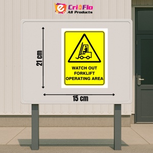 Indicator Sign watch out forklift operating area, Sticker autocolant - Img 2