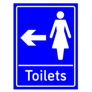 Indicator Sign Women's Toilets Arrow Left, Sticker autocolant