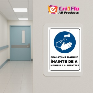 Indicator Spalati-va mainile inainte de a manipula alimentele, Sticker autocolant - Img 5