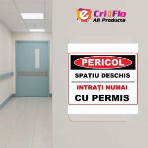 Indicator Spatiu deschis intrare numai cu permis, Sticker autocolant - Img 5