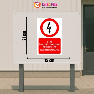 Indicator Stai inalta tensiune pericol de electrocutare indicator de interzicere, Sticker autocolant - Img 2