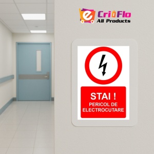 Indicator Stai pericol de electrocutare indicator de interzicere, Sticker autocolant - Img 5