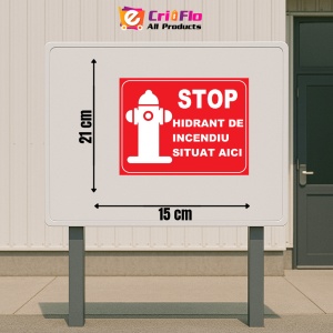Indicator Stop hidrant de incendiu situat aici, Sticker autocolant - Img 2