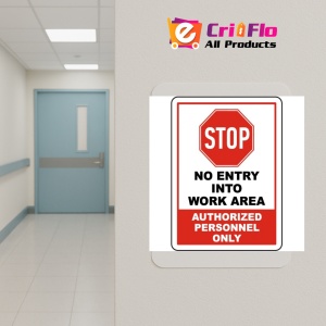 Indicator Stop No Entry Into Work Area Sign, Sticker autocolant - Img 5
