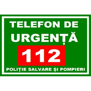 Indicator sunati la 112 daca sunteti intr-o situatie de urgenta, Sticker autocolant