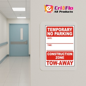 Indicator Temporary No Parking Construction Zone Tow-Away Sign, Sticker autocolant - Img 5