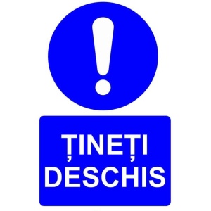 Indicator Tineti deschis indicator de obligativitate, Sticker autocolant