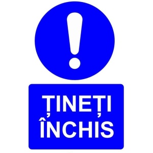 Indicator Tineti inchis indicator de obligativitate, Sticker autocolant