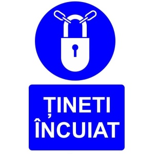 Indicator Tineti incuiat indicator de obligativitate, Sticker autocolant