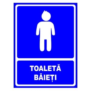 Indicator Toaleta baieti, Sticker autocolant