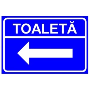 Indicator Toaleta in stanga, Sticker autocolant