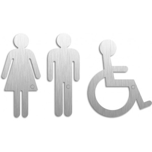 Indicator Toilet Signs Woman Man Wheelchair Set of 3 Signs, Sticker autocolant