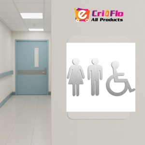Indicator Toilet Signs Woman Man Wheelchair Set of 3 Signs, Sticker autocolant - Img 5