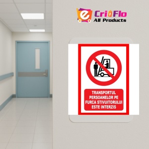 Indicator Transportul persoanelor pe furca stivuitorului este interzis, Sticker autocolant - Img 5