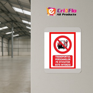 Indicator Transportul persoanelor pe stivuitor este interzis, Sticker autocolant - Img 4