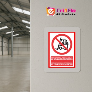 Indicator Transportul persoanelor pe stivuitor interzis transportation of persons by forklift prohibited, Sticker autocolant - Img 4