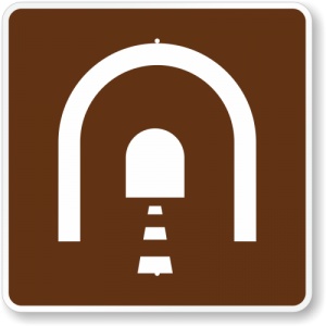 Indicator Traseu in tunel, Sticker autocolant