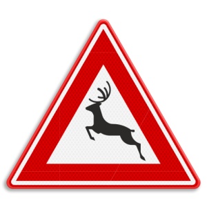 Indicator Traversare de caprioare in zona, Sticker autocolant