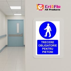 Indicator Trecere obligatorie pentru pietoni indicator de obligativitate, Sticker autocolant - Img 5