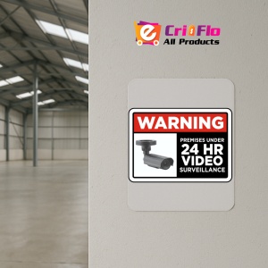 Indicator Under 24Hr Video Surveillance Sign, Sticker autocolant - Img 4