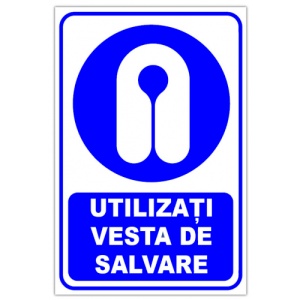 Indicator Utilizati vesta de salvare, Sticker autocolant
