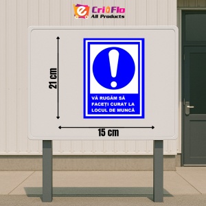 Indicator Va rugam sa faceti curat la locul de munca, Sticker autocolant - Img 2