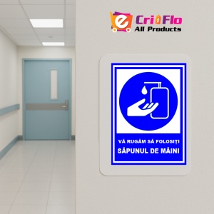 Indicator Va rugam sa folositi sapunul de maini, Sticker autocolant - Img 5