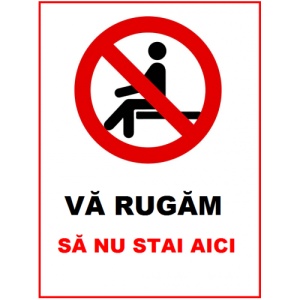 Indicator Va rugam sa nu stai aici, Sticker autocolant