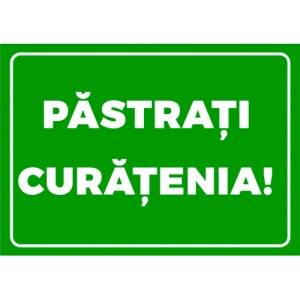 Indicator Verde pastrati curatenia, Sticker autocolant