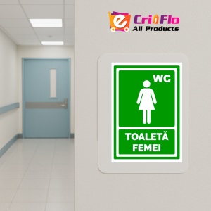 Indicator Verde toaleta pentru femei, Sticker autocolant - Img 5