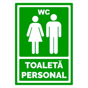 Indicator Verde toaleta personal, Sticker autocolant