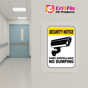 Indicator Video Surveillance No Dumping Sign, Sticker autocolant - Img 5