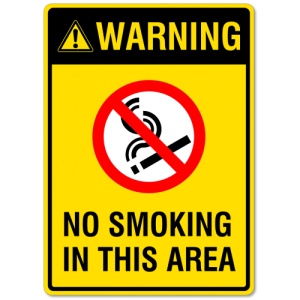 Indicator Warning no smoking in this area, Sticker autocolant