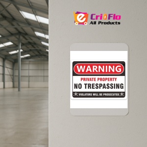 Indicator Warning private property no trespassing, Sticker autocolant - Img 4