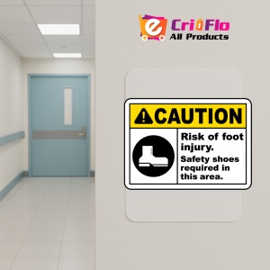 Indicator Warning Safety Shoes Required Sign, Sticker autocolant - Img 5