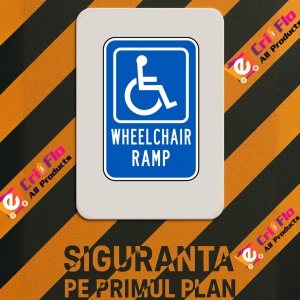 ⚠️ INDICATOARE 🛑 Indicator Wheelchair Ramp Sign, Sticker autocolant ️