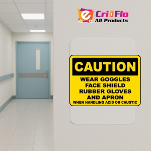 Indicator When Handling Acid or Caustic Sign, Sticker autocolant - Img 5
